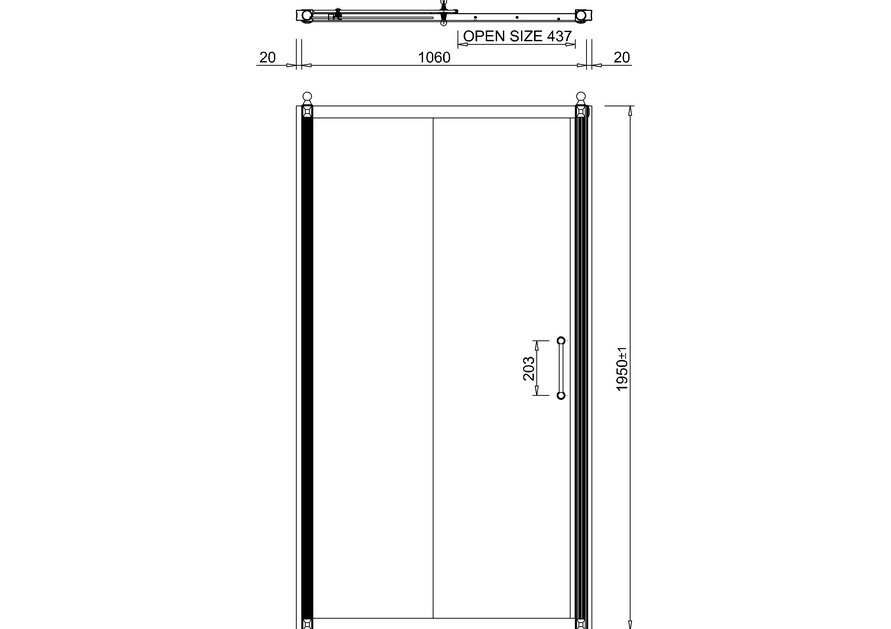 картинка Раздвижная дверь 1200мм, с доводчиком, цвет Хром от магазина Burlington Official